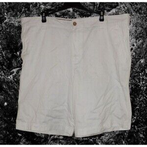 IZOD Chino Shorts Mens 40 White "The Washed Chino" 100% Cotton Slash Pockets NWT